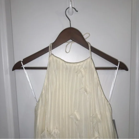 halter neck white linen dress Calvin White Linen Halter Midi Dress main image 1